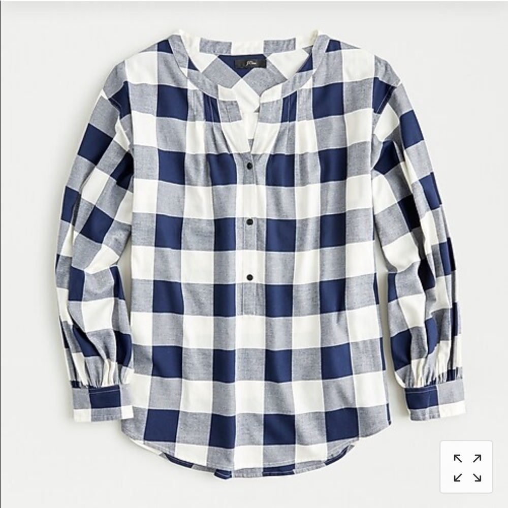J Crew Med. Navy Check Top